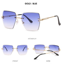 Super hot Eyewear  Fashion 2020 Retro Vintage Men Women Tinted Small Rectangle Rimless Sunglasses